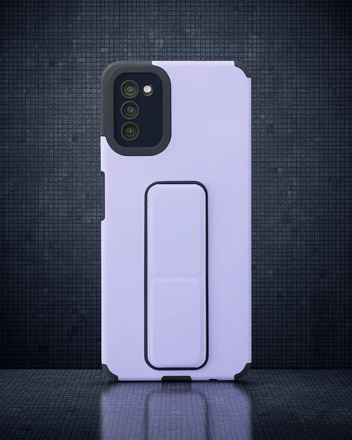 Samsung Galaxy A03s Kılıf Mega Standlı Silikon - Lila