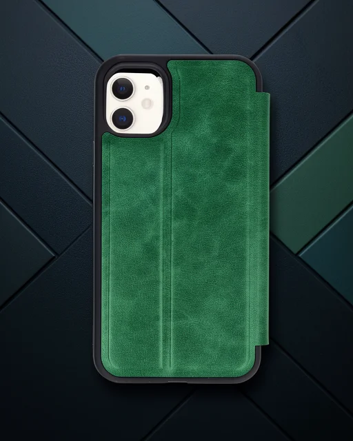 Apple İphone 11 Kılıf Flip Cover - Koyu Yeşil