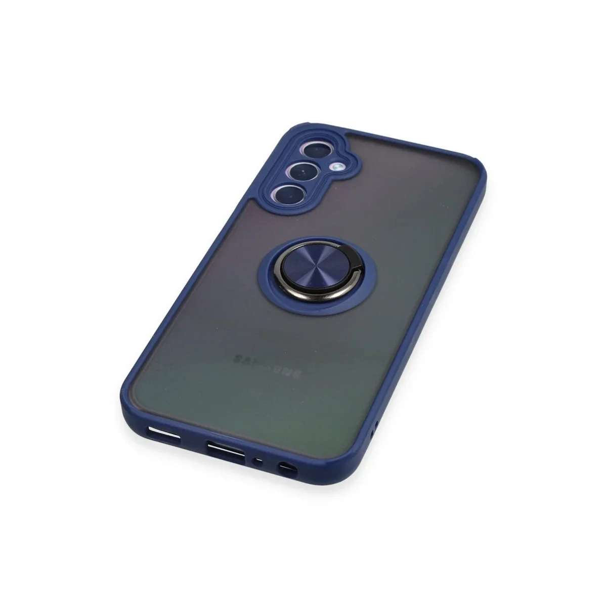 Samsung Galaxy A24 4G Kılıf Montreal Yüzüklü Silikon Kapak - Lacivert görsel 5