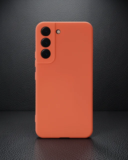 Samsung Galaxy S22 Plus Kılıf Nano İçi Kadife Silikon - Turuncu