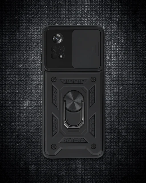 Xiaomi Poco X4 Pro 5g Kılıf Pars Lens Yüzüklü Silikon - Siyah