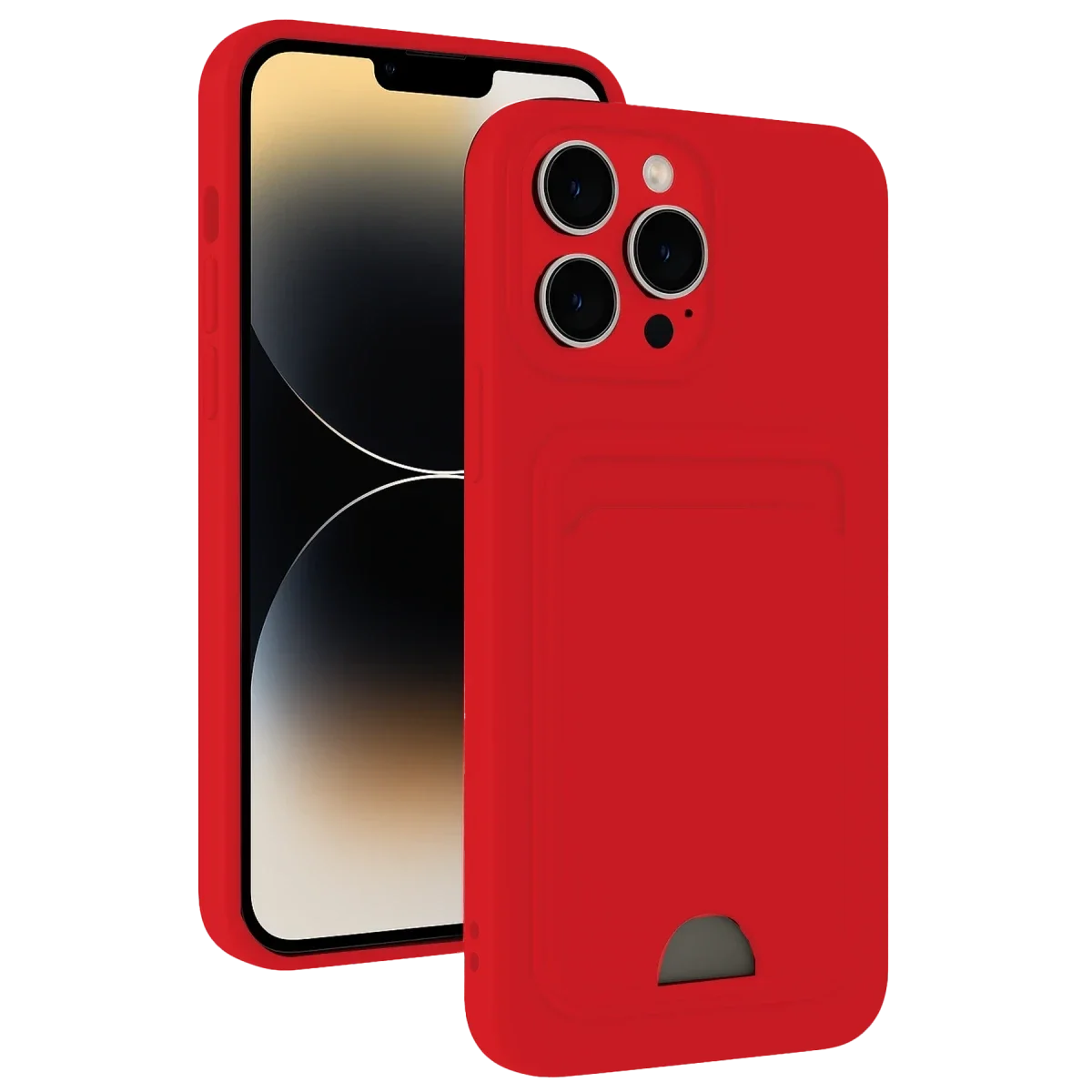 Apple iPhone 13 Pro Kılıf Kelvin Kartvizitli Silikon - Kırmızı