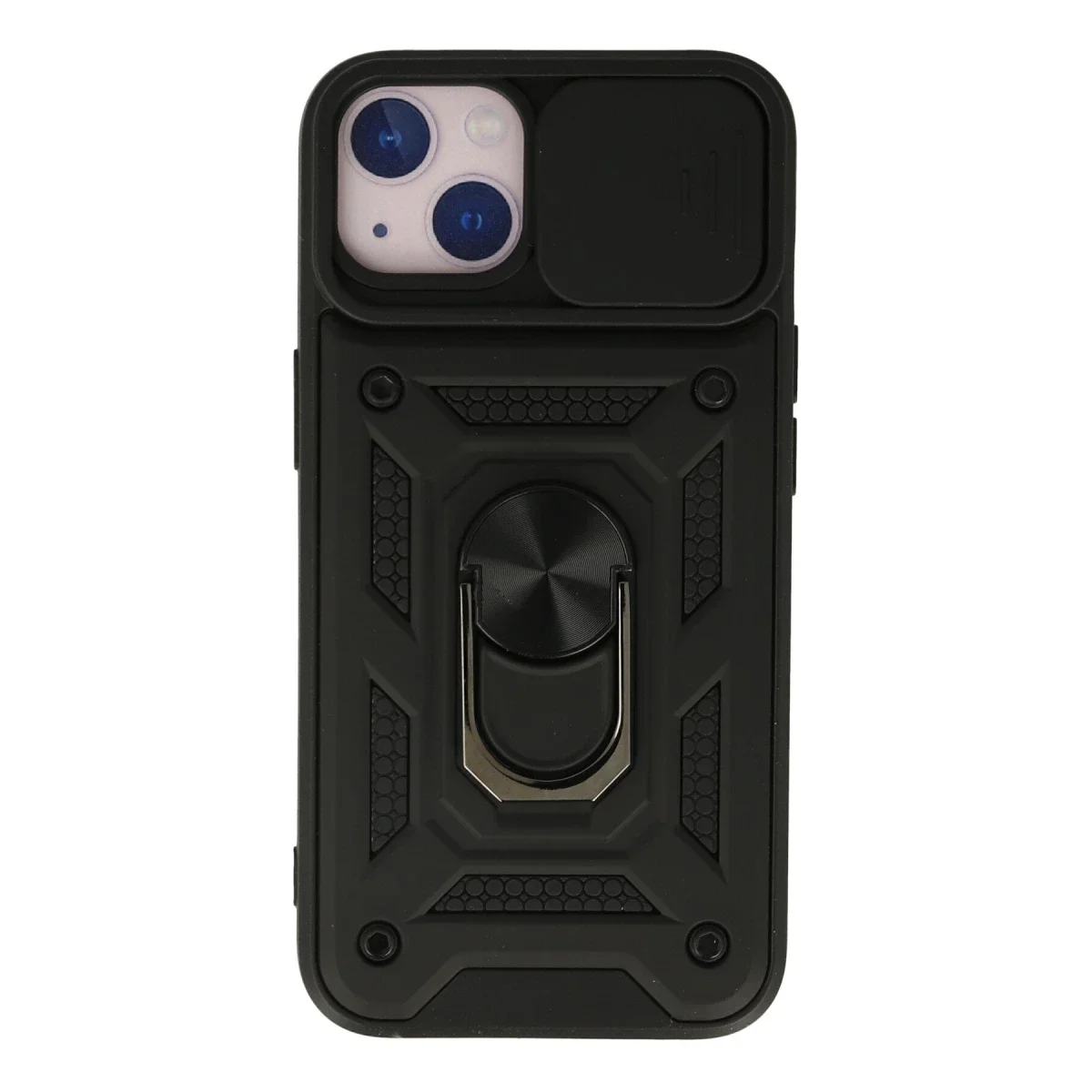 Apple iPhone 13 Kılıf Pars Lens Yüzüklü Silikon - Siyah