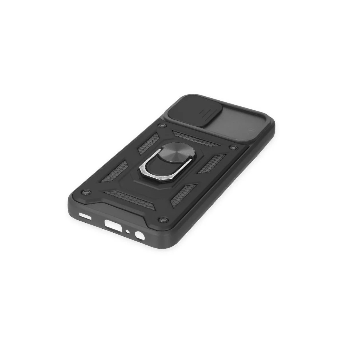 Samsung Galaxy A03 Kılıf Pars Lens Yüzüklü Silikon - Siyah görsel 5