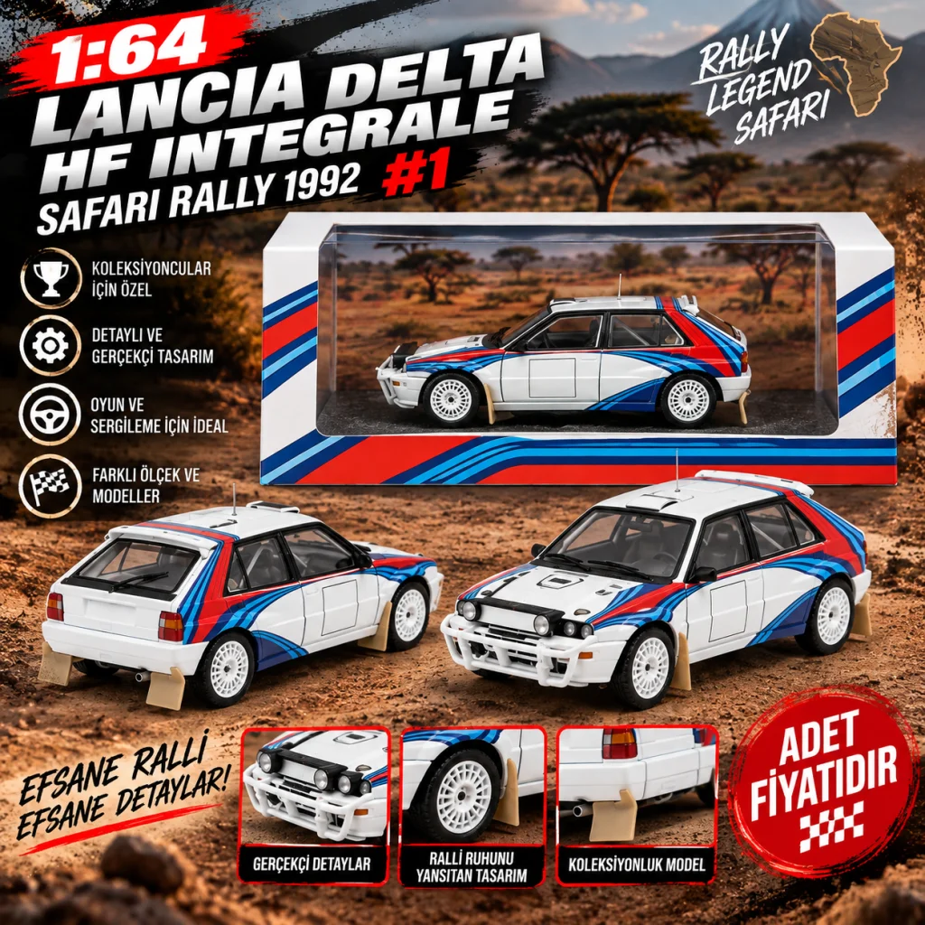 1/64 Lancia Delta HF Integrale Safari Rally 1992 #1 (adet fiyatıdır)