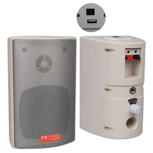 MagicVoice MV-16 7.5 CM 30 Watt Komütatörlü Hat Trafolu Beyaz Sütun Hoparlör (2’li Takım) görsel 5