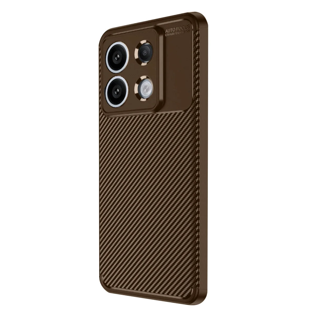 Xiao Red Note 13 Pro 4g Kılıf Auto Focus Karbon Kapak - Kahverengi görsel 2
