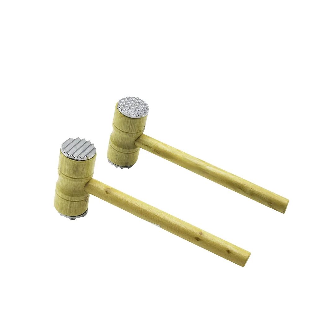 Metal Çift Başlı Ahşap Saplı Tokmak - Et Dövecek Tokmak= 4.3 X 10CM SAPLI=25.5CM