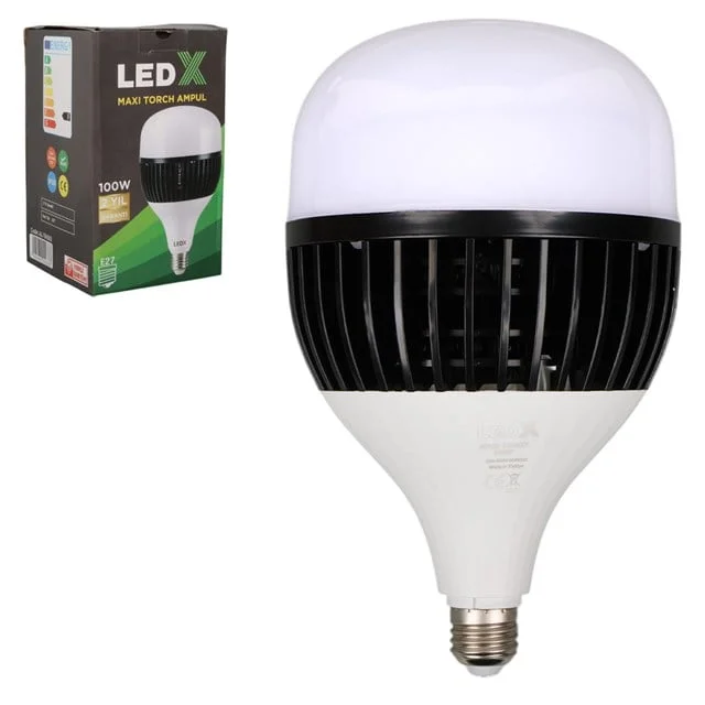 LedX AL-TH100 Akım Korumalı 9000 Lümen E27 Duy 100W Beyaz Maxi Kristal Torch Led Ampul görsel 5