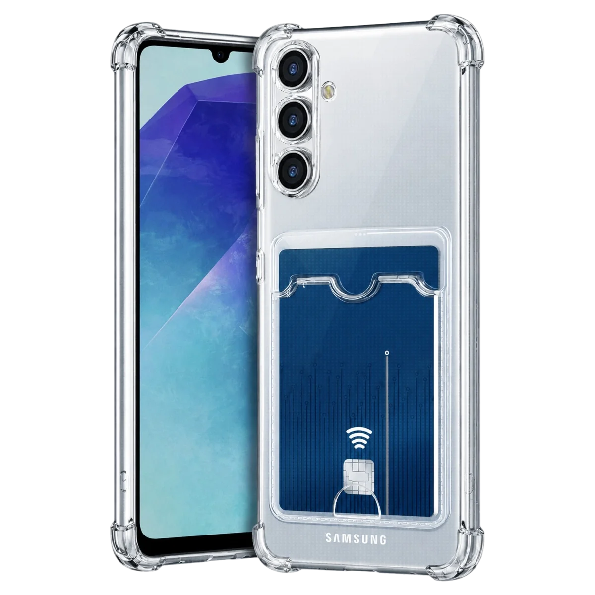Samsung Galaxy A27 Kılıf Kart Şeffaf Silikon - Şeffaf