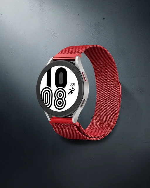 Samsung Galaxy Watch 4 Metal Mıknatıslı Kordon - Kırmızı