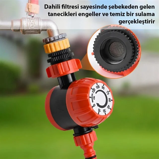 SN-29309 Mekanik Bahçe Musluk Sulama Zamanlayıcısı 120 Dakika Hassas Ayarlı Manuel Kontrol görsel 3