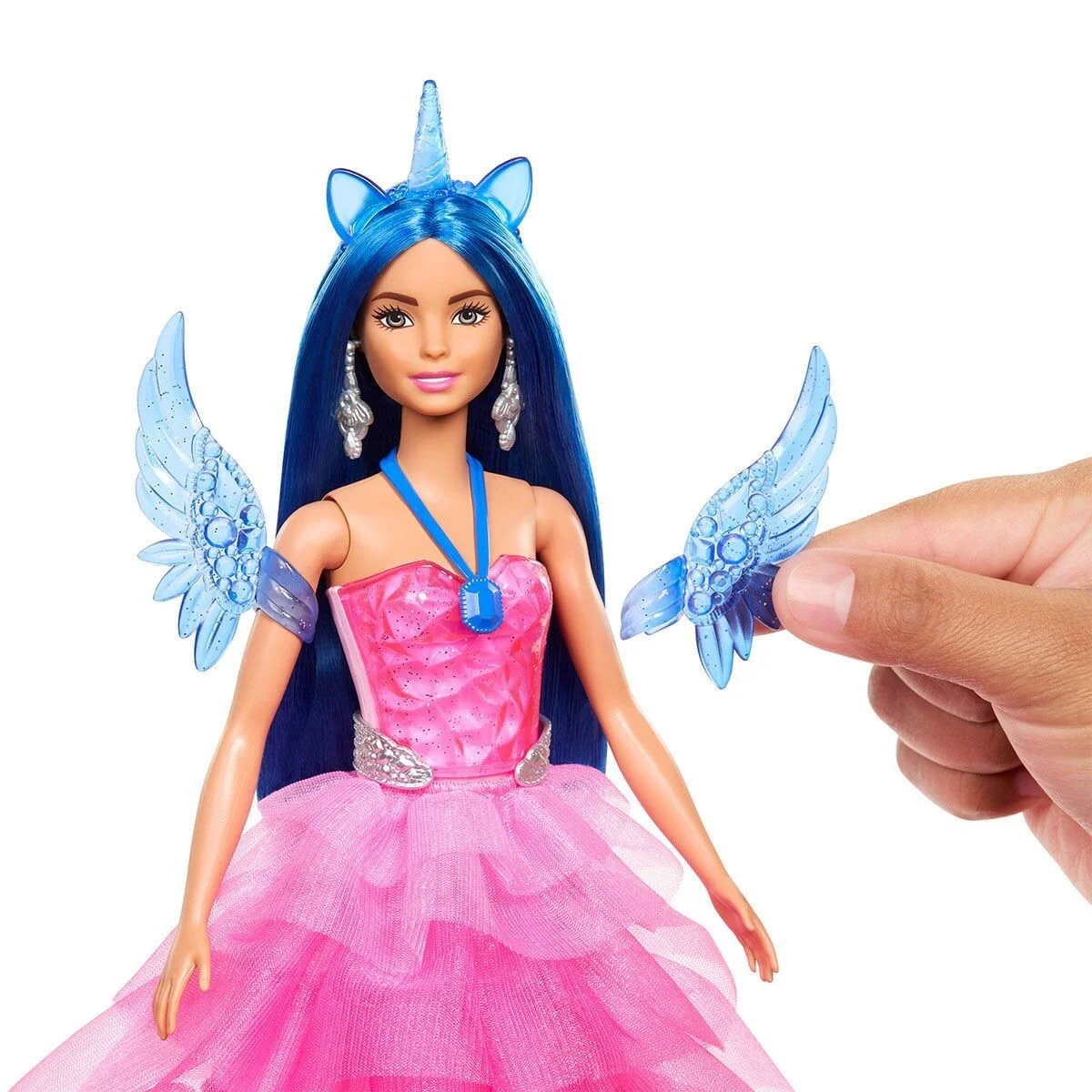 HRR16 Barbie Mavi Saçlı Prenses Bebek görsel 6