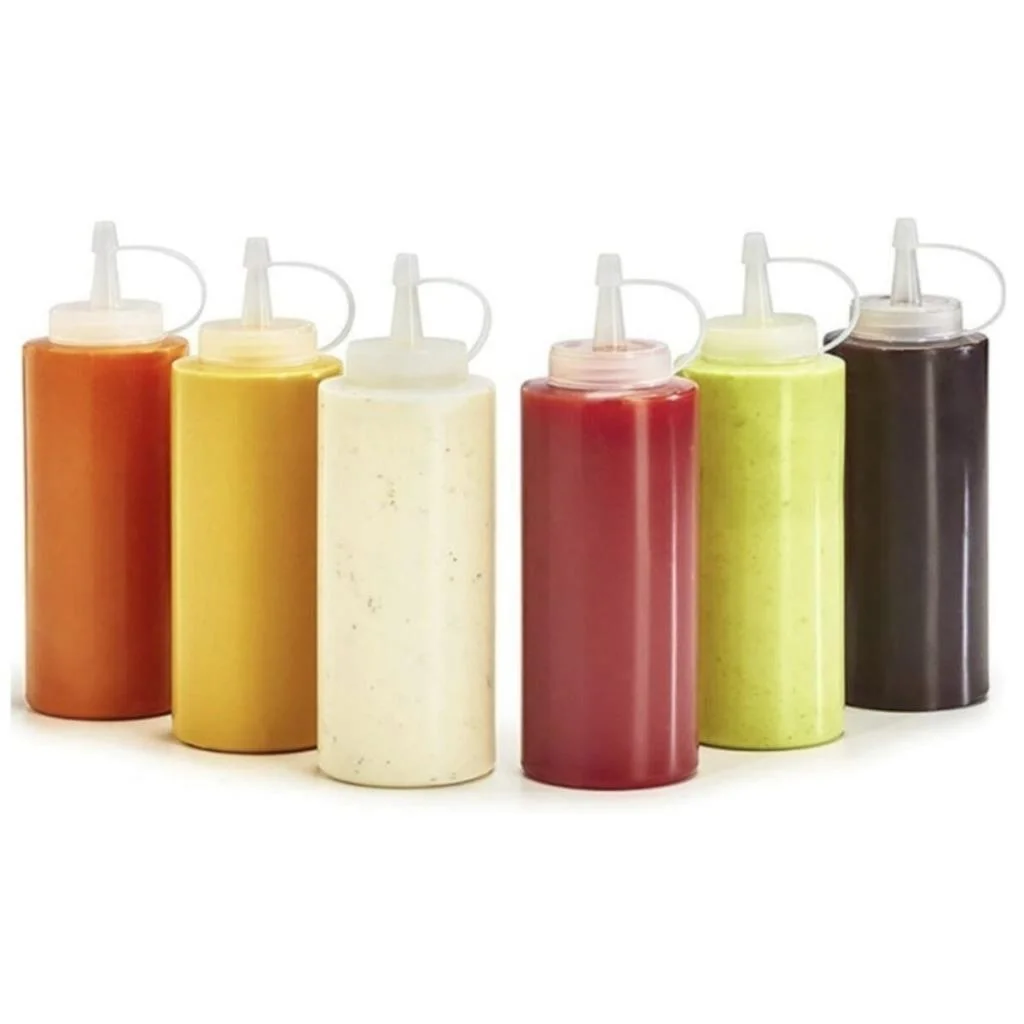 Şeffaf Kapaklı Sızdırmaz Yağlık Sosluk Şişesi Plastik Yağdanlık 400 ml AP-9028 (adet fiyatıdır) görsel 3