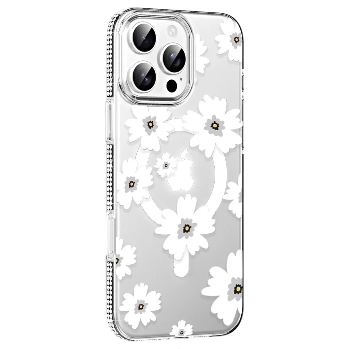 Joko Apple iPhone 16 Pro Max Floral Magsafe Kapak - Beyaz