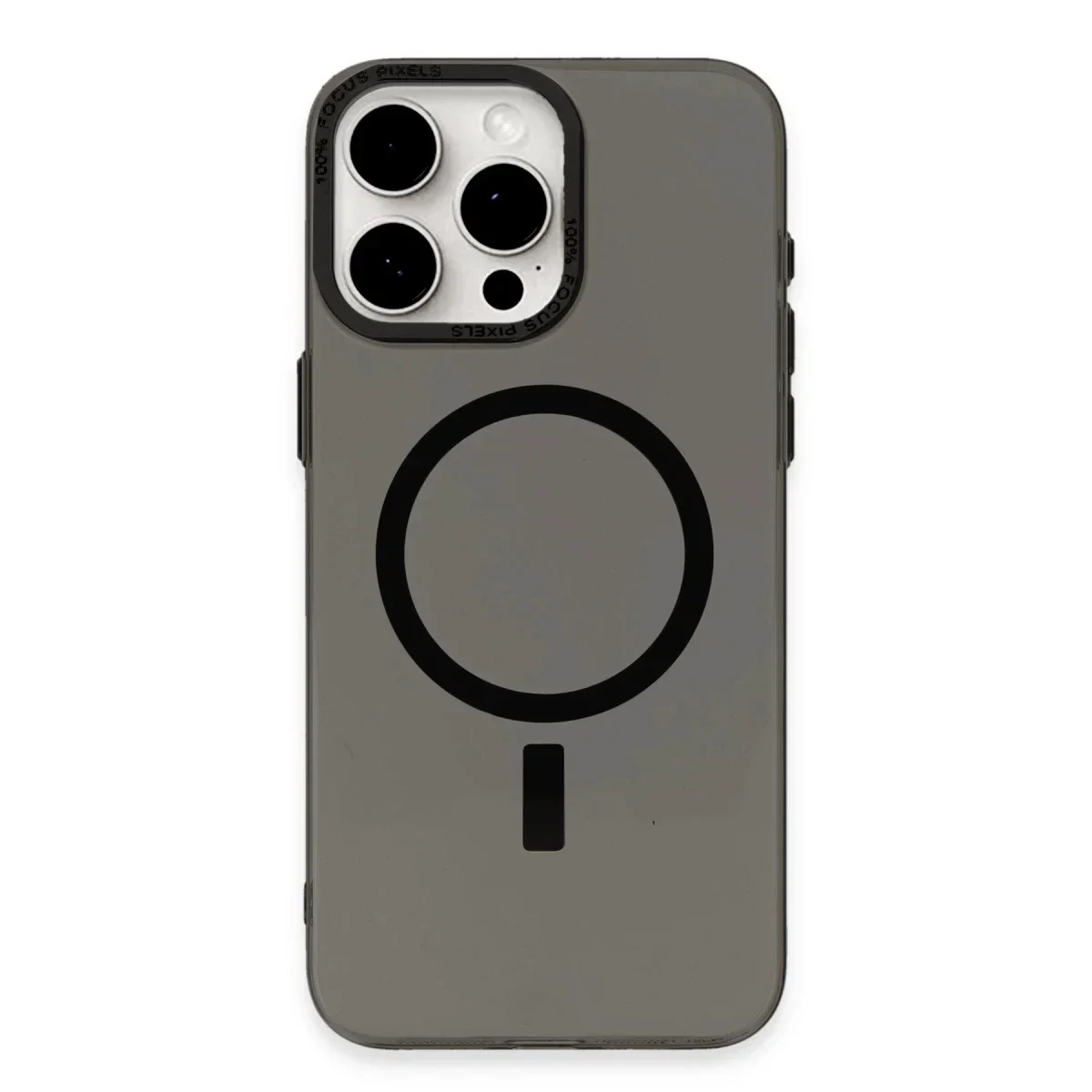 Apple iPhone 15 Pro Max Kılıf Anka PC Magneticsafe Sert Metal Kapak - Siyah görsel 2