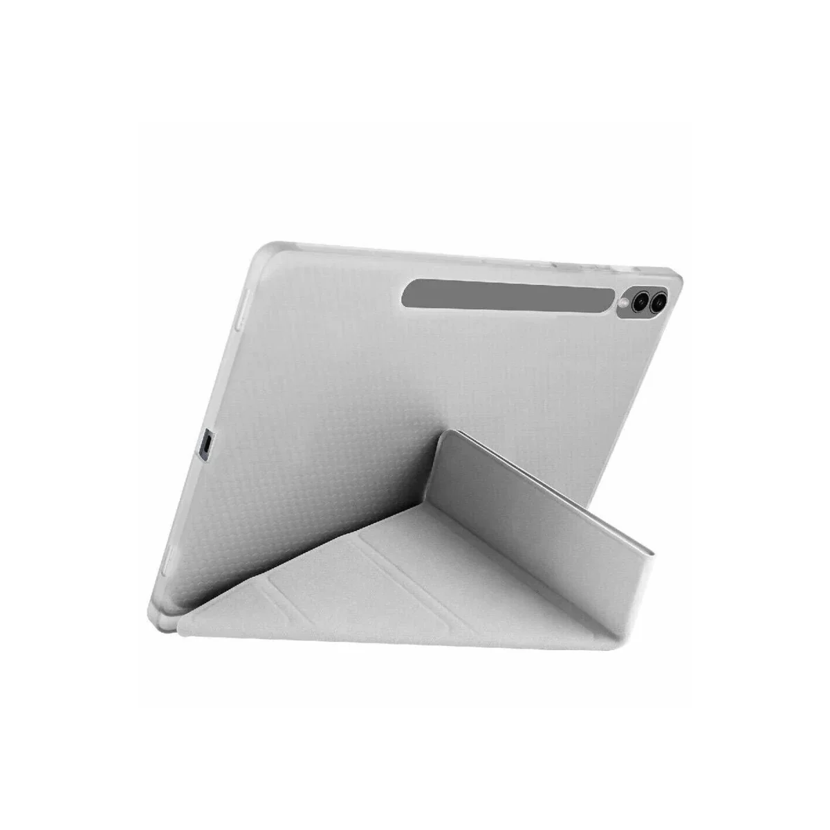 Samsung Galaxy X510 Tab S9 FE 11 Kılıf Kalemlikli Mars Tablet Kılıfı - Gri görsel 2