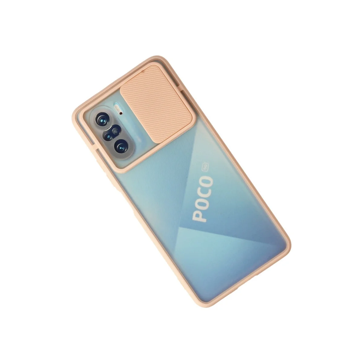 Xiaomi Poco F3 Kılıf Palm Buzlu Kamera Sürgülü Silikon - Pembe görsel 2