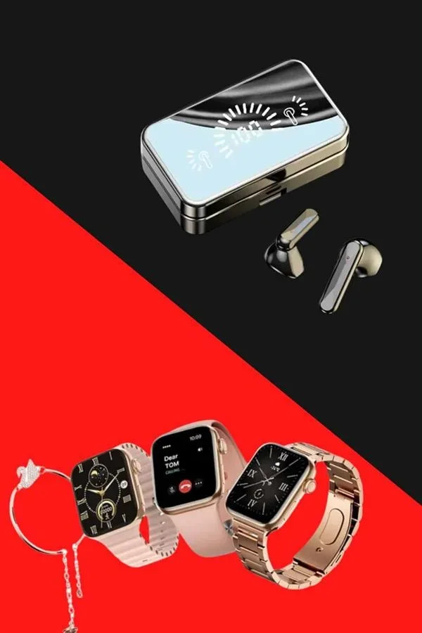 Bileklikli Amoled Ekran Akıllı Saat ve Dijital Göstergeli Kablosuz Bluetooth Kulaklık ANC/ ENC görsel 5
