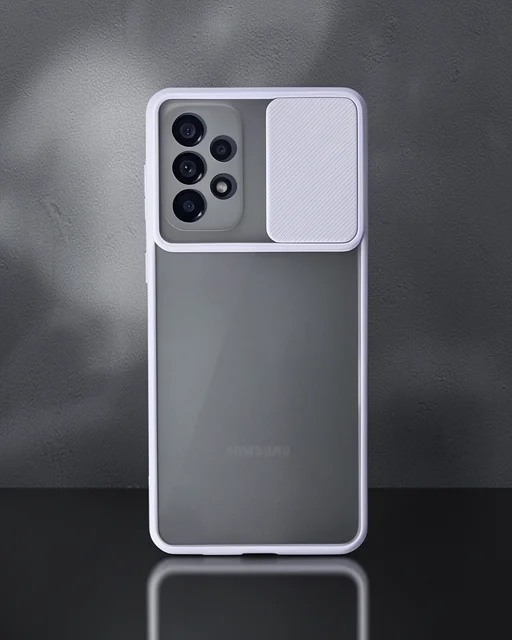 Samsung Galaxy A53 5g Kılıf Palm Buzlu Kamera Sürgülü Silikon - Lila