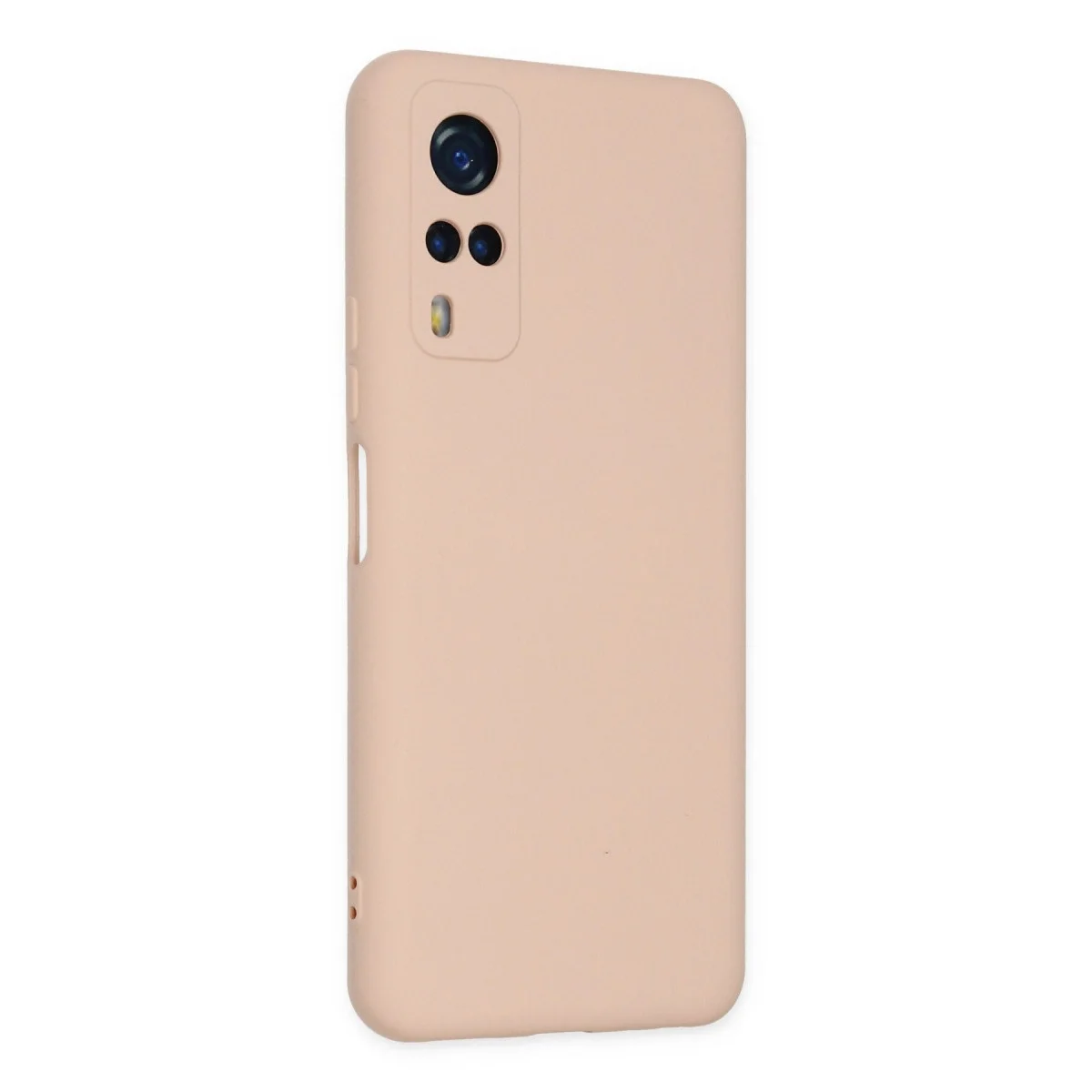 Vivo Y53s Kılıf Nano İçi Kadife Silikon - Pudra görsel 3