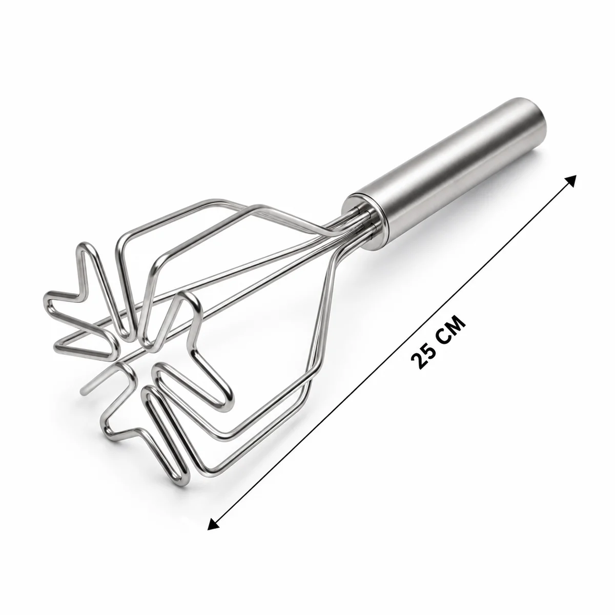Kalp Şekilli Metal Patates Ezici 26 cm (Krom Saplı, 9 cm Başlık) görsel 2