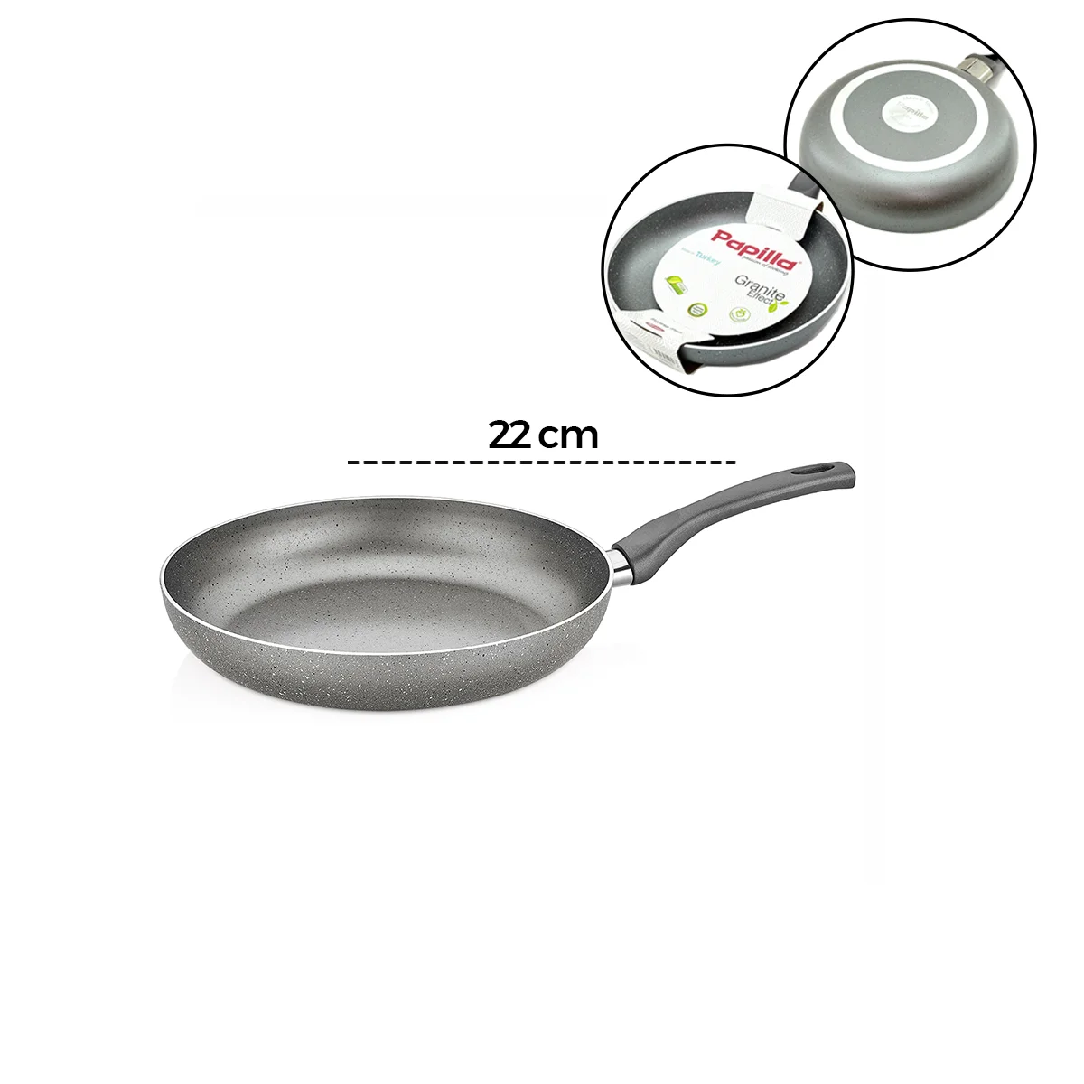 Granit Tava 22 cm Tek Saplı görsel 2
