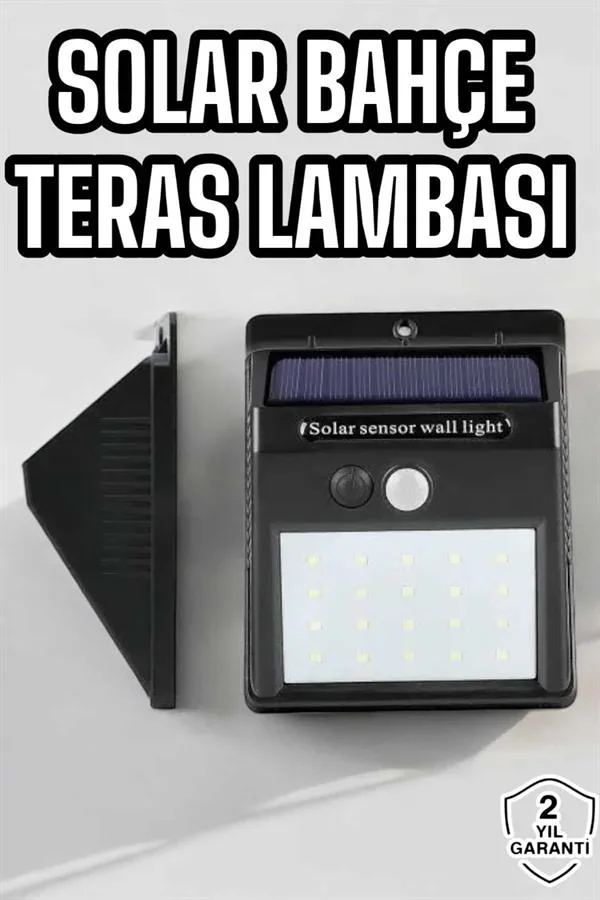 Güneş Enerjili Bahçe Lambası Solar Gece Aydınlatma Sensörlü Lamba görsel 2