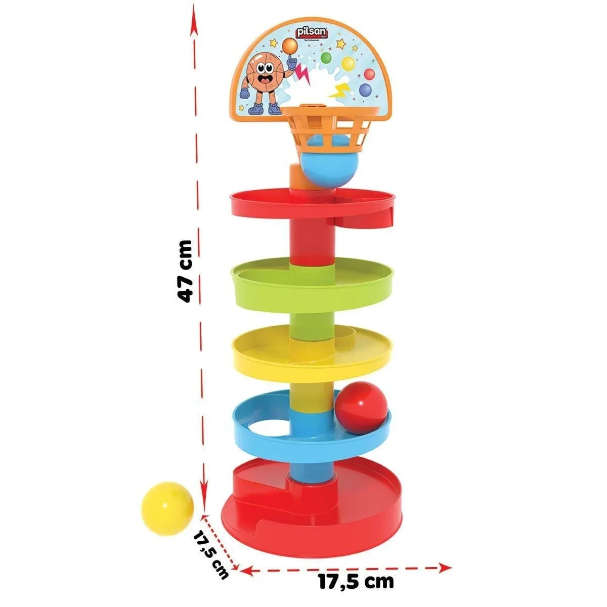 03 653 Basketli Çıngıraklı Top Oyunu -Pilsan Oyuncak görsel 3