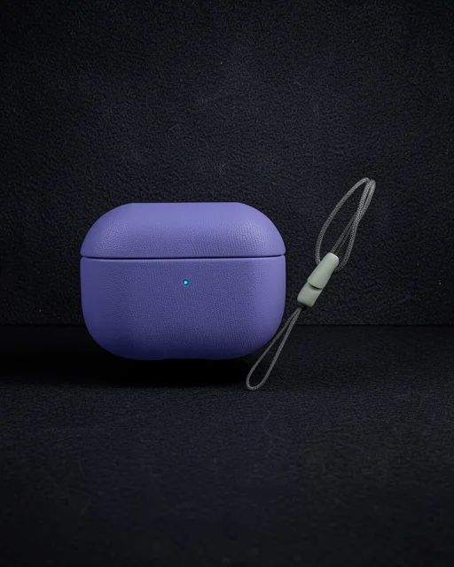 Apple Airpods 3 (3.nesil) 405 Deri Kılıf - Lila