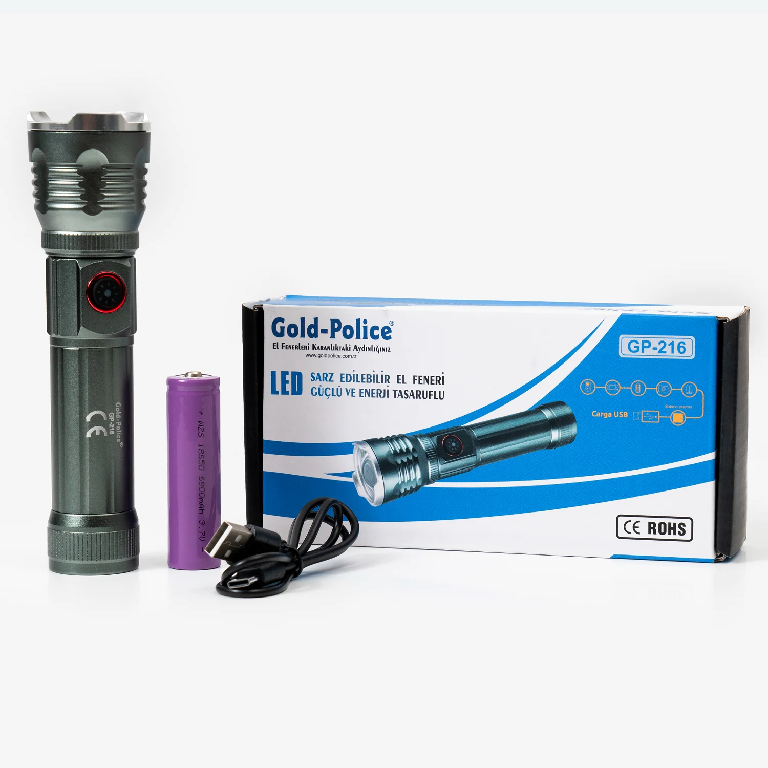 GP-216 TG LED Ultra Hafif Mıknatıslı Şarjlı El Feneri görsel 2