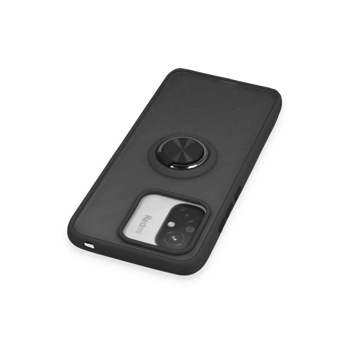 Xiaomi Redmi 12C Kılıf Montreal Yüzüklü Silikon Kapak - Siyah görsel 4