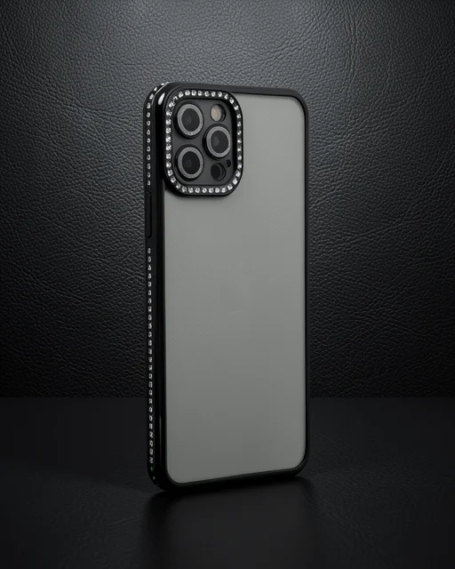 Apple İphone 12 Pro Kılıf Joke Taşlı Silikon - Siyah