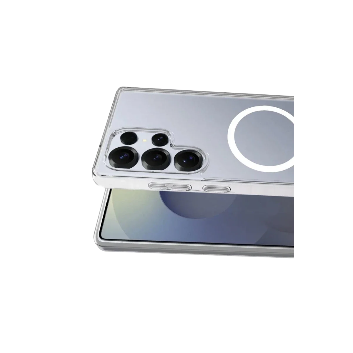 Samsung Galaxy S25 Ultra Combo Sert Şeffaf Magsafe Kapak - Şeffaf görsel 2