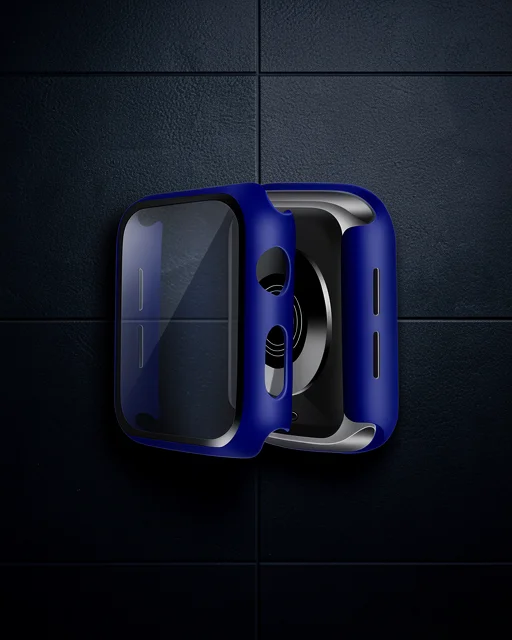 Apple Watch 41mm Camlı Kasa Ekran Koruyucu - Lacivert
