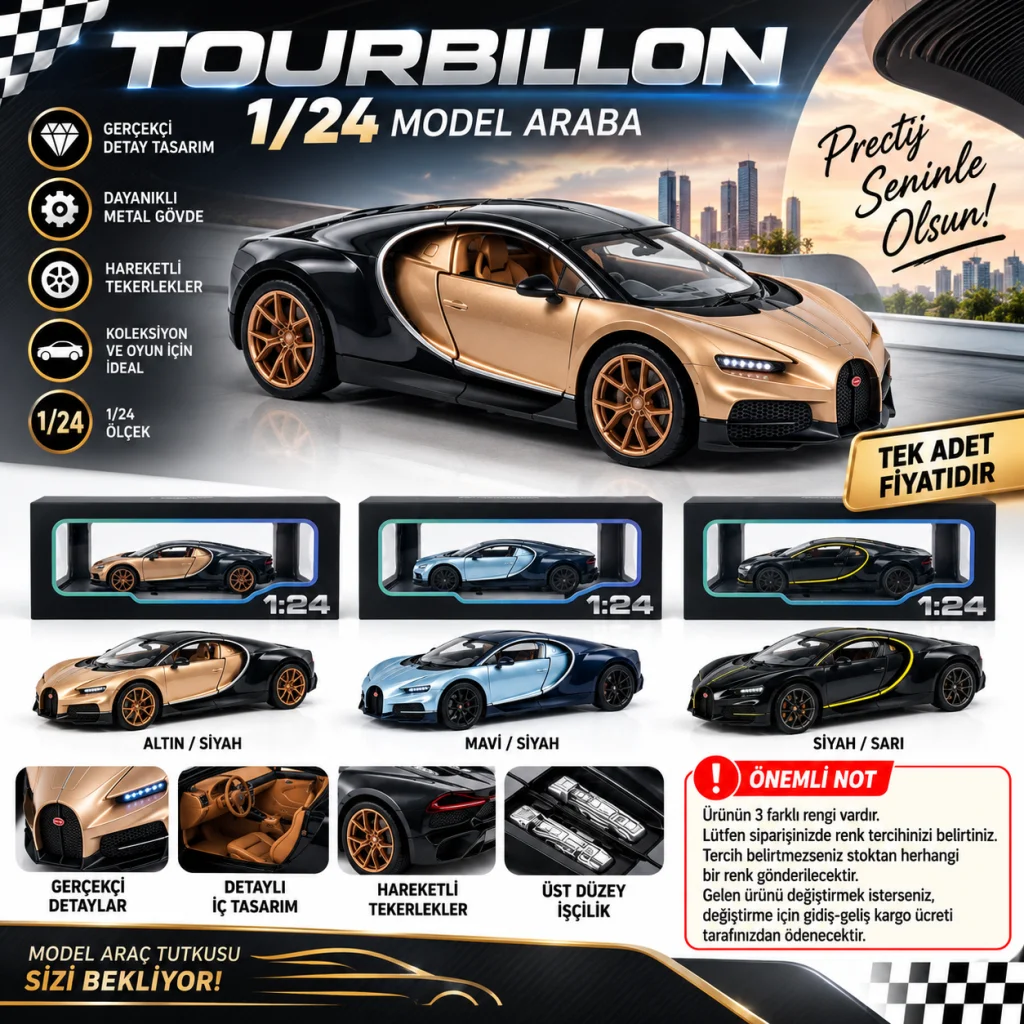 1/24 Tourbillon Model Araba (adet fiyatıdır)