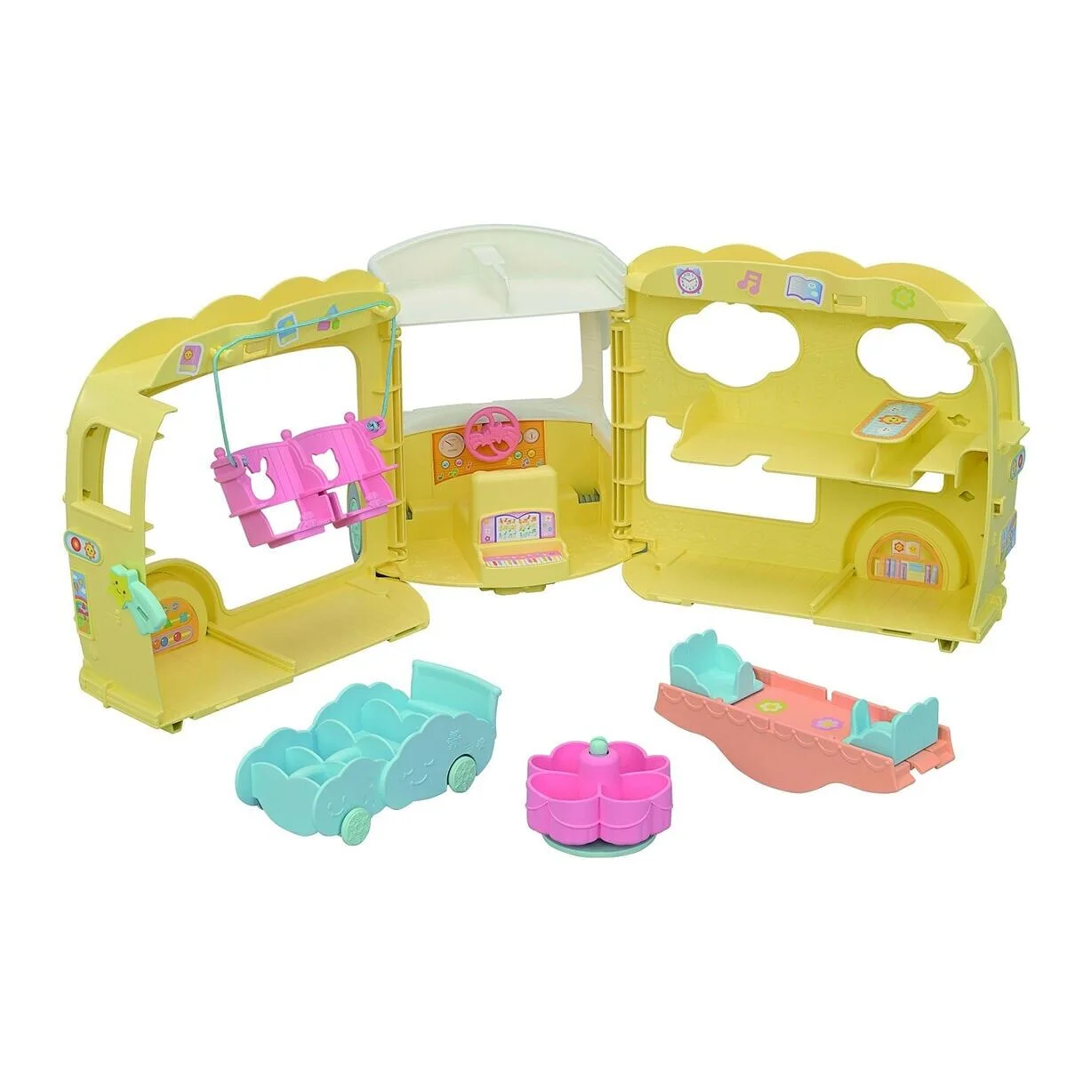 5744 Sylvanian Families Gökkuşağı Anaokulu Otobüsü (figürler dahil değil)+3 yaş görsel 3