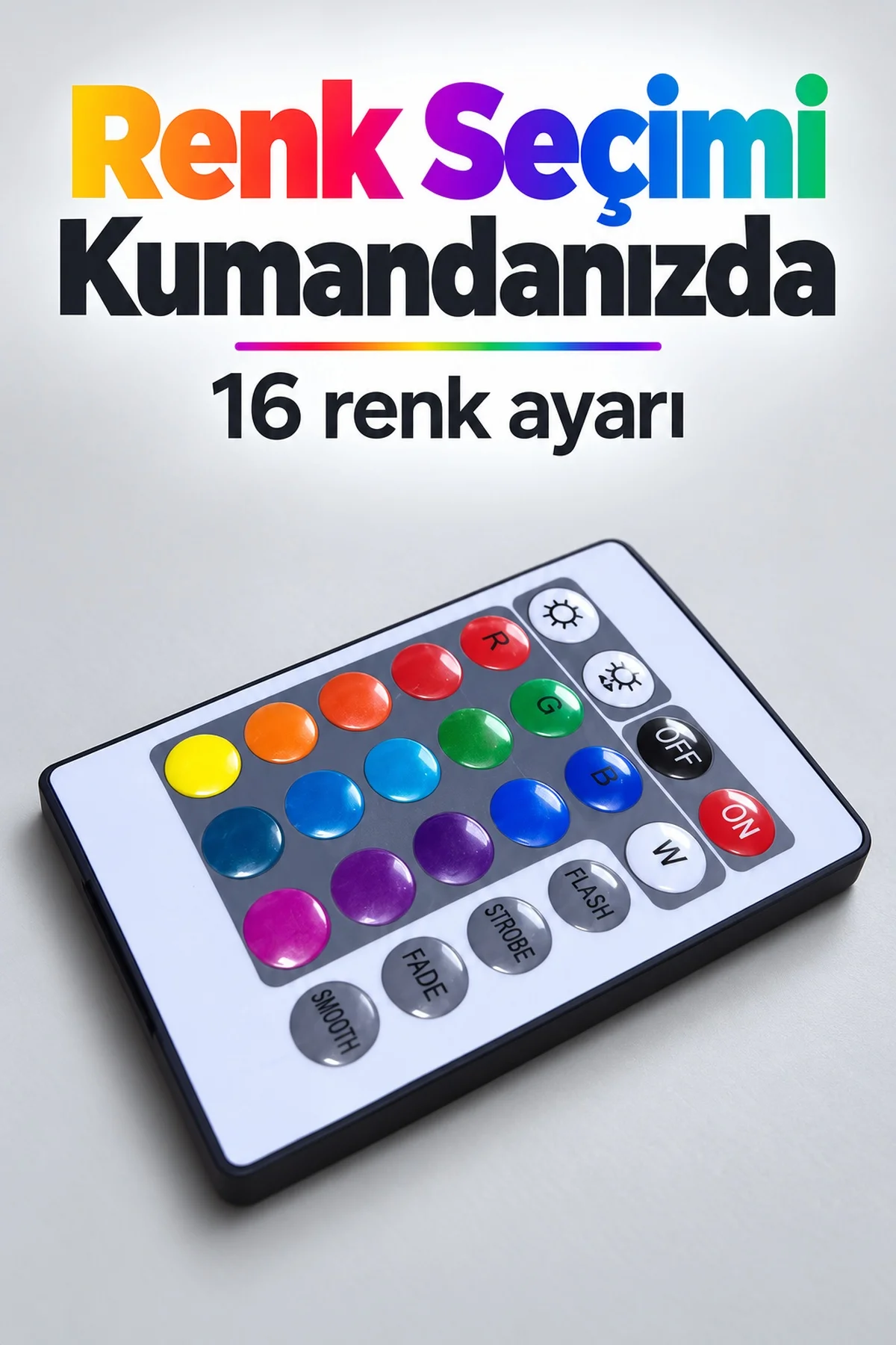 Uzaktan Kumandalı Ampul 16 Farklı Renk Seçenekli görsel 4