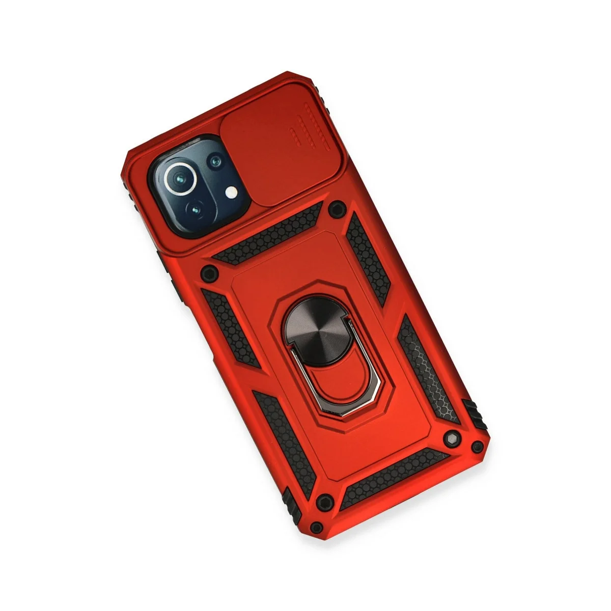 Xiao 11 Lite Kılıf Pars Lens Yüzüklü Silikon - Kırmızı görsel 3