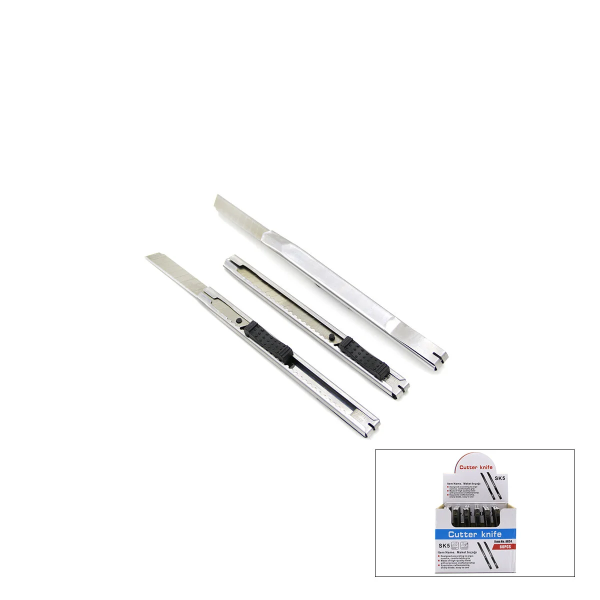 60 Adet Mini Metal Falçata Maket Bıçak