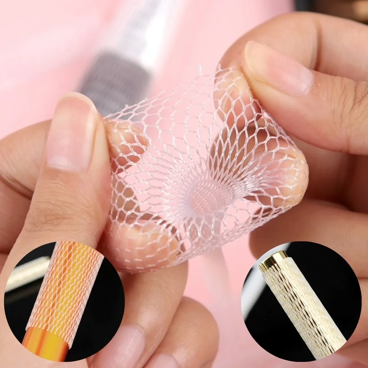 Makyaj Far Allık Kontür Eyeliner Fırça Malzemeleri Ürünleri Koruyucu File Kapak Örgü Kılıf S görsel 2
