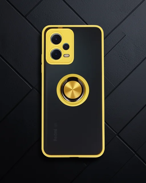 Xiaomi Redmi Note 12 5g Kılıf Montreal Yüzüklü Silikon Kapak - Sarı