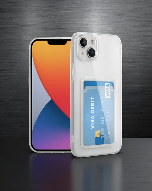 Apple İphone 14 Plus Kılıf Kart Şeffaf Silikon - Şeffaf