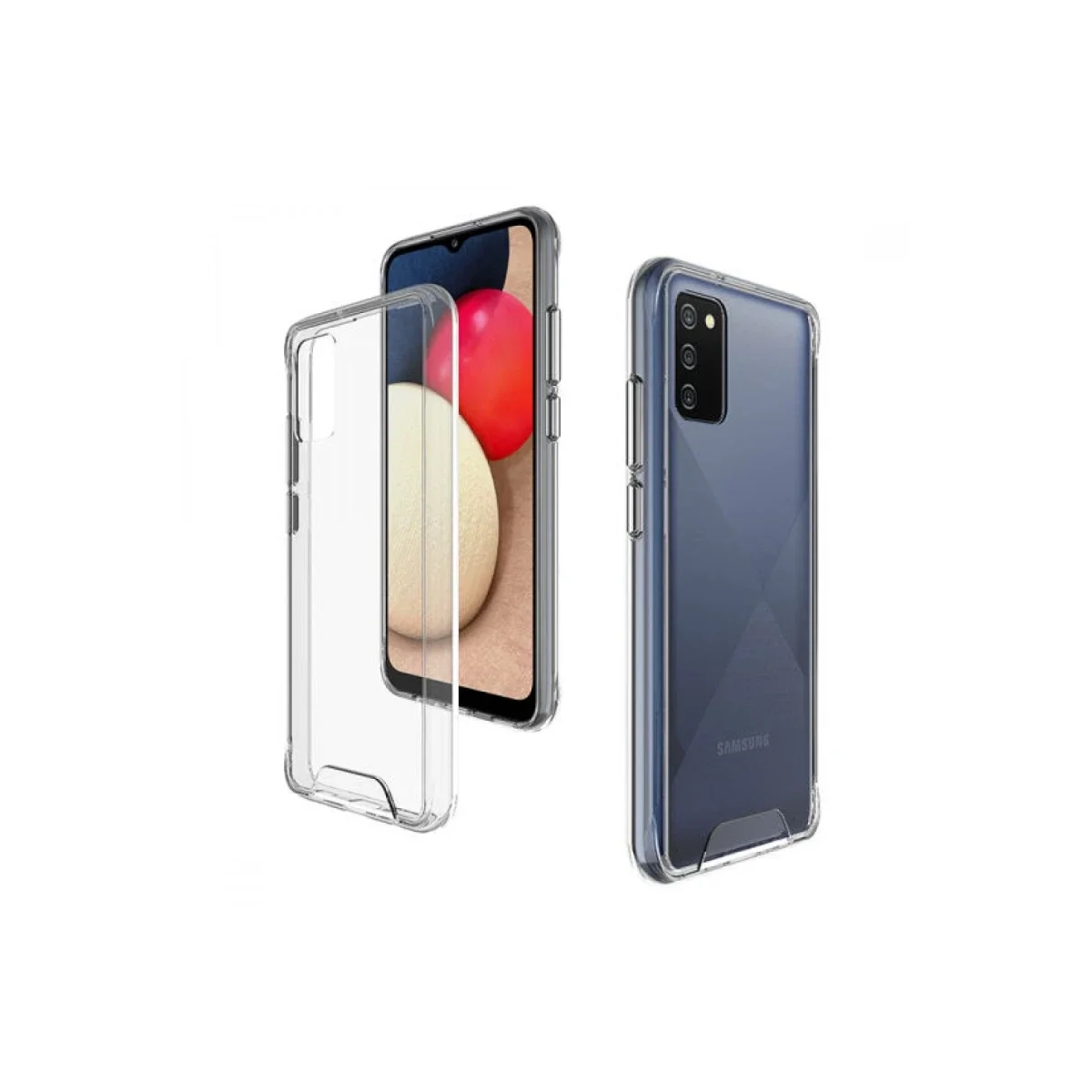 Samsung Galaxy A02S Kılıf Lüx Şeffaf Silikon görsel 3