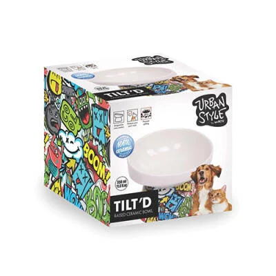Urban Style Seramik Kedi Mama ve Su Kabı Color Mix 350 Ml 14,5x14,5x11,5 Cm