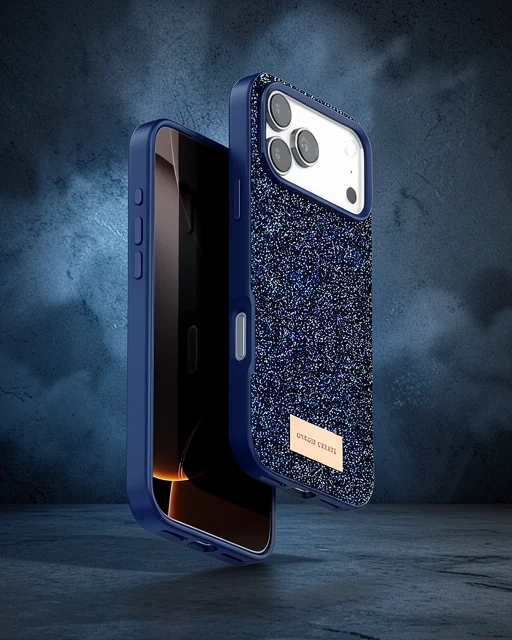 Onegif Apple İphone 17 Pro Bright Simli Kapak - Mavi