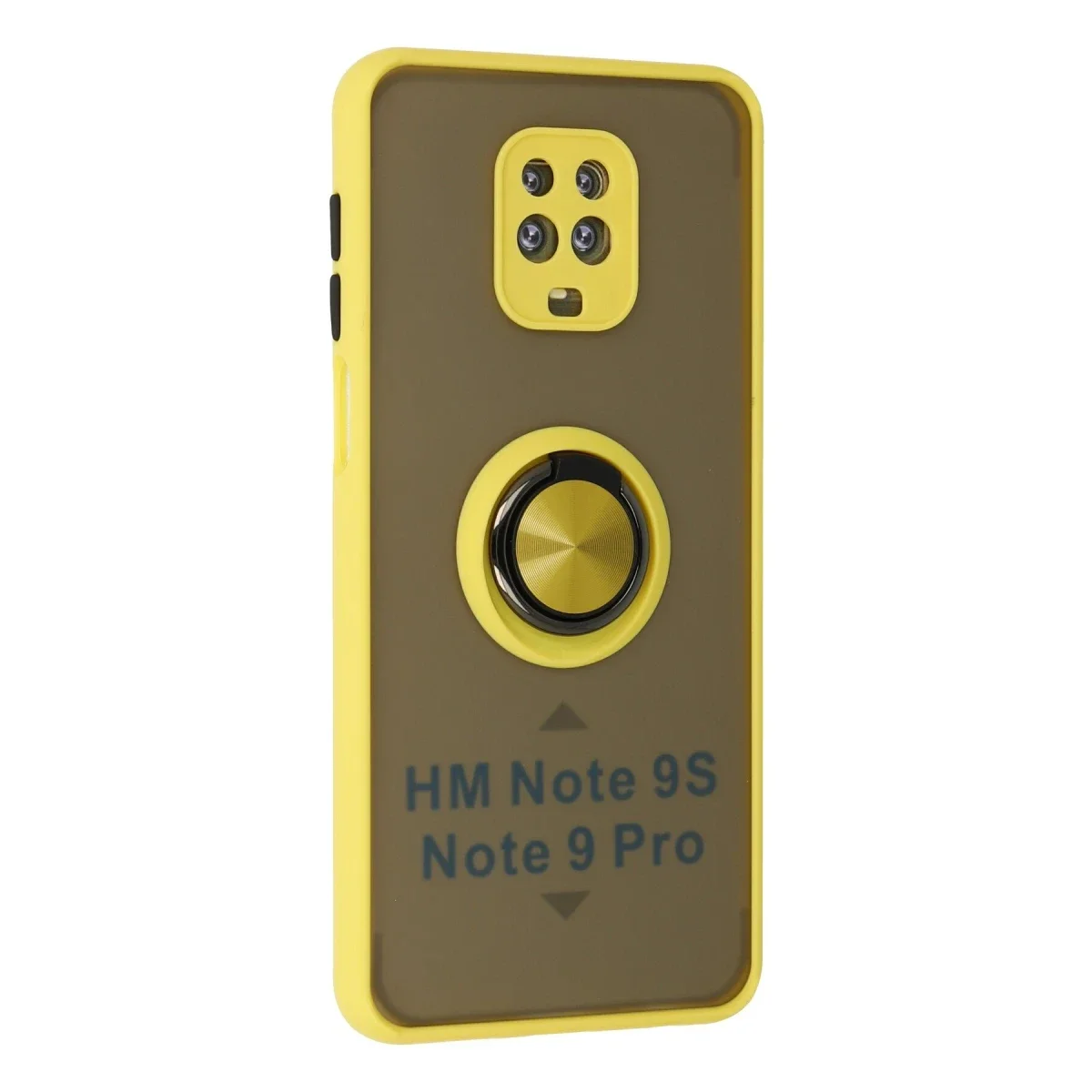 Xiaomi Redmi Note 9 Pro Kılıf Montreal Yüzüklü Silikon Kapak - Sarı görsel 2