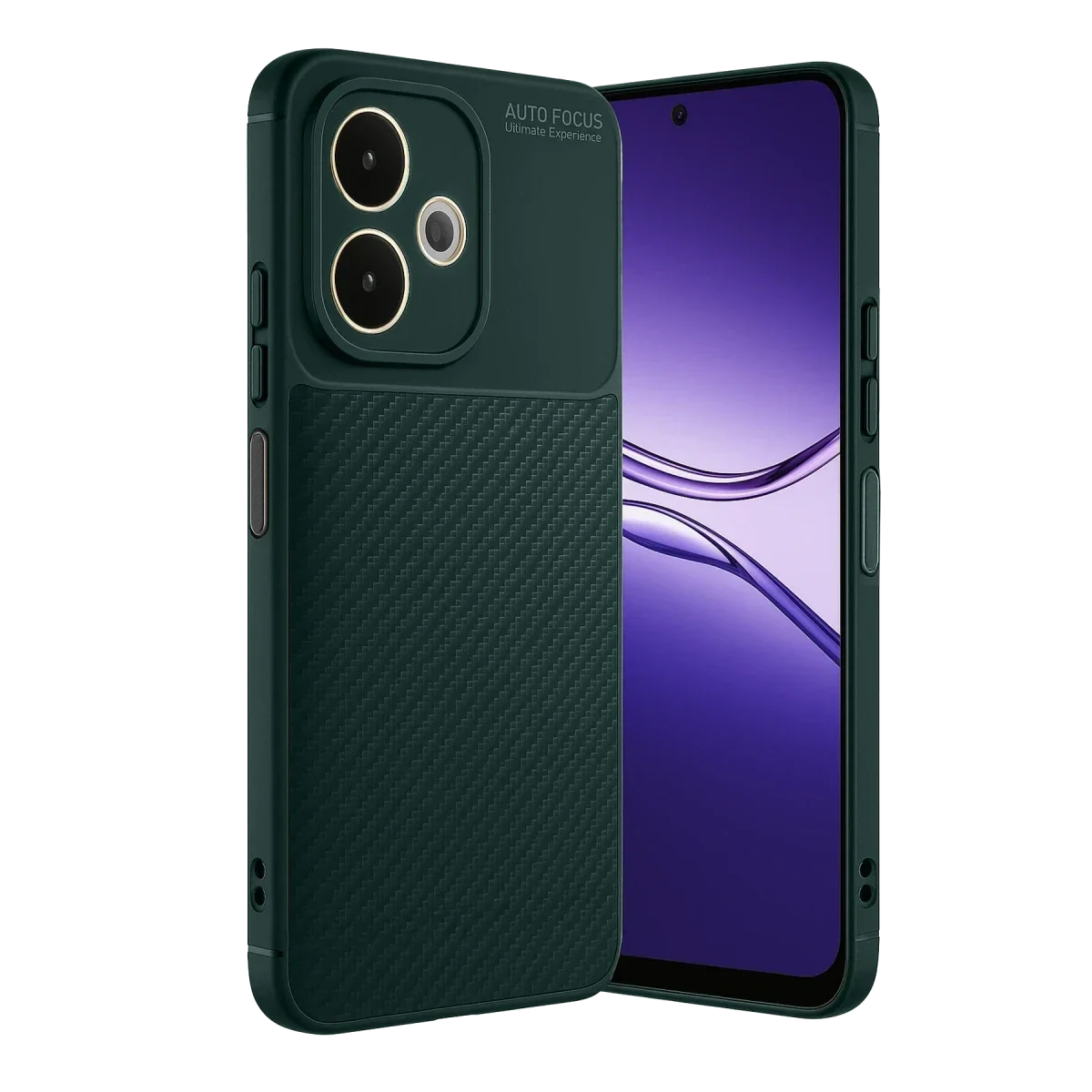 Oppo A5 Pro 4G Kılıf Auto Focus Karbon Kapak - Koyu Yeşil