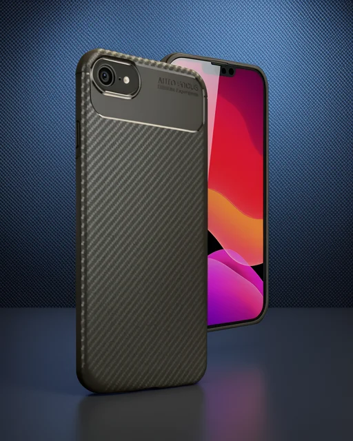 Apple İphone 16e Kılıf Auto Focus Karbon Kapak - Kahverengi