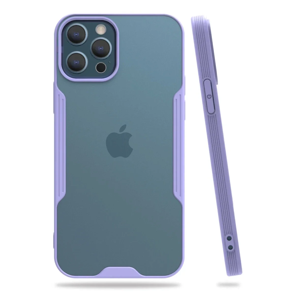 Apple iPhone 12 Pro Max Kılıf Platin Silikon - Lila görsel 2